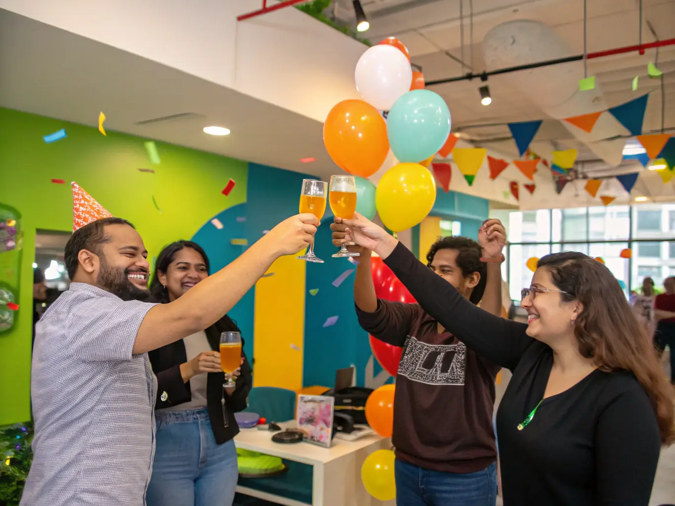 A vibrant image showcasing a successful South African startup team celebrating a milestone achievement, symbolizing the impact of GrowSpark's mentorship.